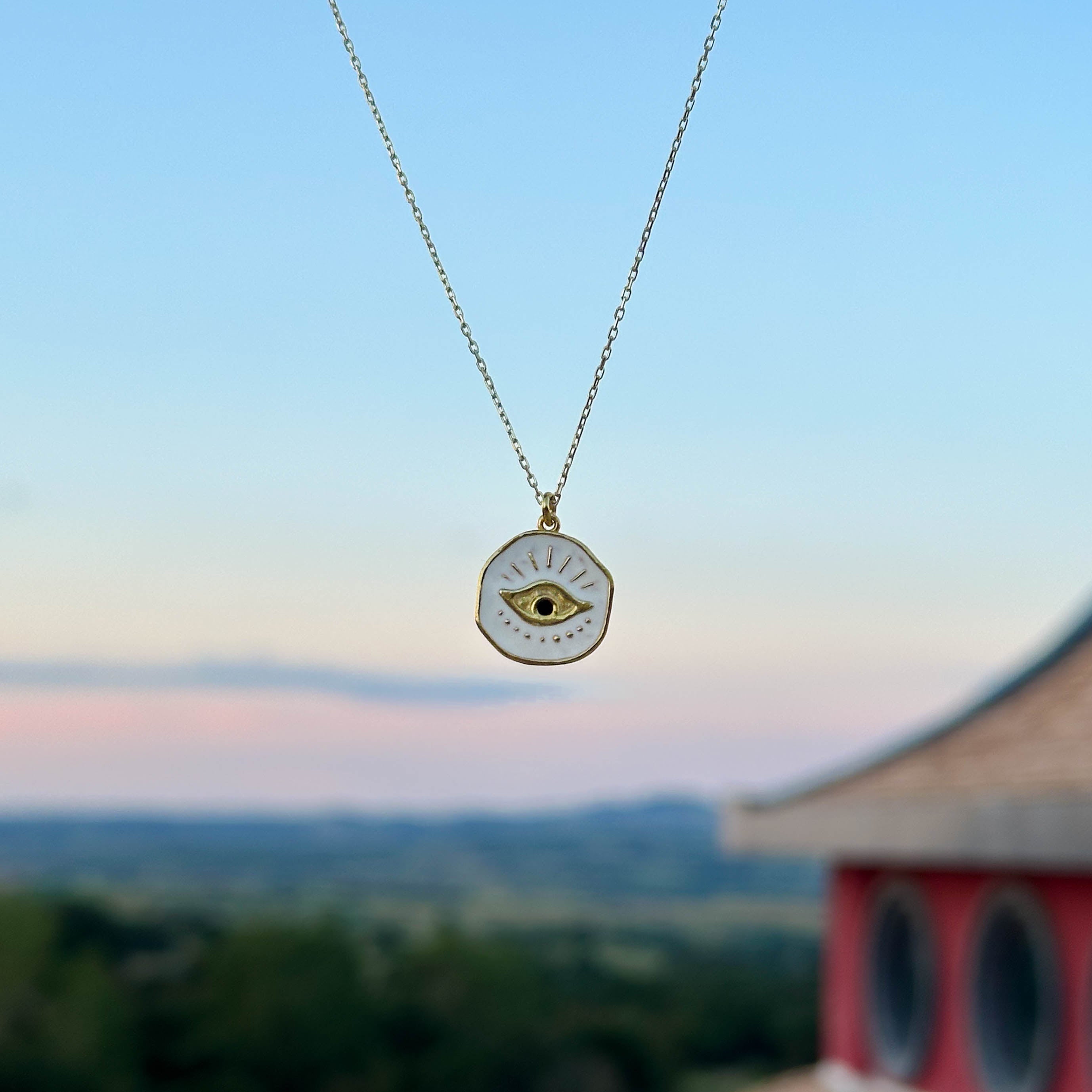 Eye Of Life Kolyesi | Beyaz Mineli