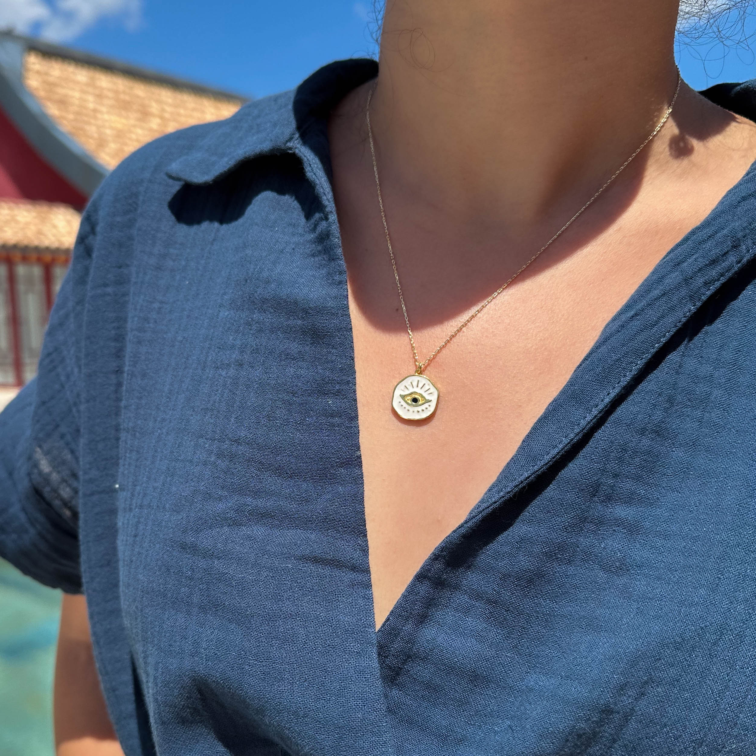 Eye Of Life Kolyesi | Beyaz Mineli