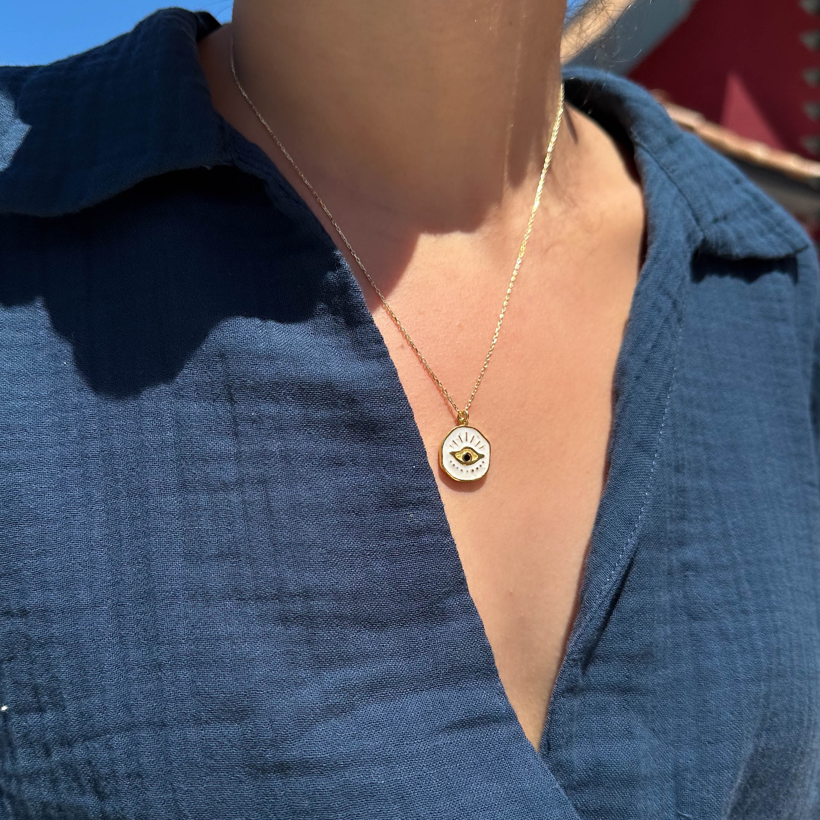 Eye Of Life Kolyesi | Beyaz Mineli